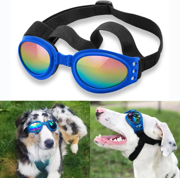 QUMY Dog Sunglasses - Goggles for Medium Large Breed Dogs, Eye Protection for Motorcycle, Car, and Swimming