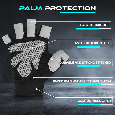 SAWANS Gym Gloves for Men & Women Ladies Weight Lifting Gloves Fitness Workout Breathable Training Non-Slip Grip