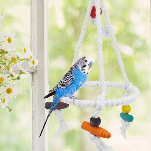 Hypeety Pet Bird Parrot Swing - Hanging Hammock for Parakeets, Budgies, Conures & Quaker Parrots
