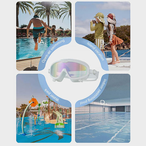 Generic Swimming, Goggles No Leaking Anti-Fog Swim Goggles for Men with Ear Plugs,Clear Vision Silicone Pool Goggles