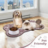 Dog Cat Mat for Food and Water, Rapid Absorbent Bone Shaped Placemat with Rubber Backing, Brown 16"×24"