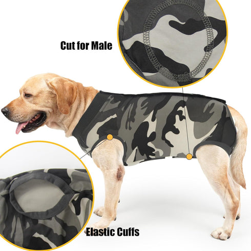 Dog Recovery Suit, Abdominal Wound Puppy Surgical Clothes, Post-Operative Vest, Camouflage