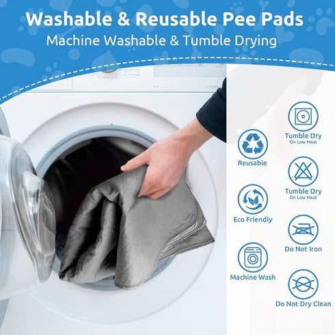 34"x52" (2 Pack) Washable Reusable Dog Pee Pads, Absorbent & Waterproof Puppy Training Pad for Crate, Playpen & Carpet