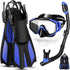 Odoland Snorkel Set, Adults Snorkeling Packages with Dry Top Diving Mask, Adjustable