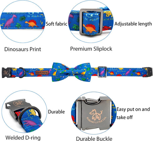 Elegant Little Tail Dog Collar - Soft Adjustable Bow Collar for Small Medium Large Dogs