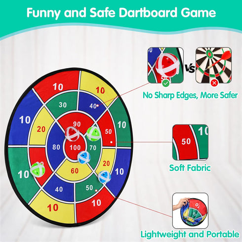 Set-29 inchs, 16 Summer 4-8, 3 4 5 6 7 8 9 10 11 Kids Dart Board Game Board Games with Stick Balls, Indoor Outdoor Toys