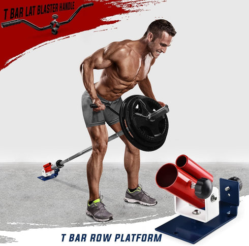 Yes4All T Bar Row Platform, Landmine Attachment for Barbell fits 1” Standard Bar & 2” Olympic Bar, T Row Handle