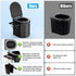 Portable Camping Toilet with PU Cushion, Folding Toilet for Adults with Phone Shelf and Toilet Paper Holder, Camping