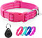 azuza Reflective Dog Collar with Airtag Holder, Soft Neoprene Padded Collar with ID Tag Ring, Adjustable for Large