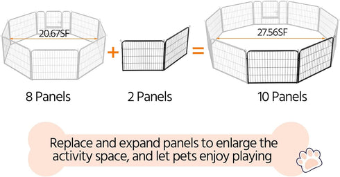 Yaheetech Dog Pen, 2 Panels 24 inch Height Pet Playpen for Puppy/Cat/Rabbit/Small Animals, Heavy Duty Metal Exercise