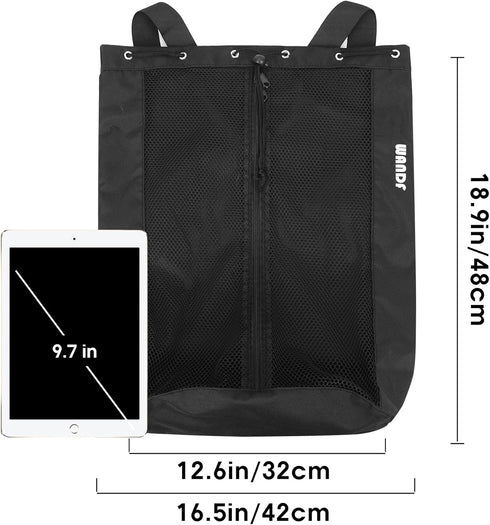 WANDF Swim Bag Mesh Drawstring Backpack for Swimming, Gym, and Workout Gear