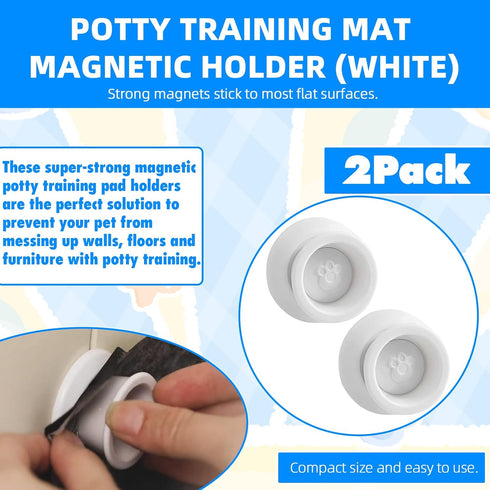 (4-Pack) Potty Training Pad Magnetic Holder Compatible with Any Size of Puppy Pee Pads Perfect for Leg-Lifting Marking