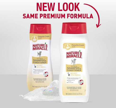 16 Natures Miracle Oatmeal Shampoo for Dogs, Ounces, Pistachio Cream Scent