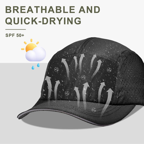 Oversize XXL Men's Quick Dry Baseball Cap, Lightweight Cooling Breathable Mesh Snapback Hat for Big Heads