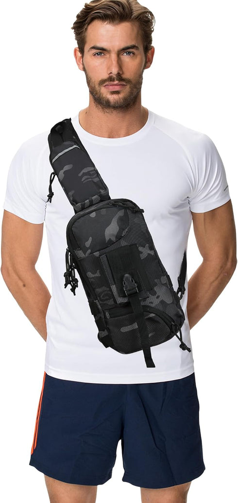 Sling Backpack Tactical Chest Pistol Bag, Shoulder Bags Crossbody Sling Backpack Holster Bag for Concealed Carry