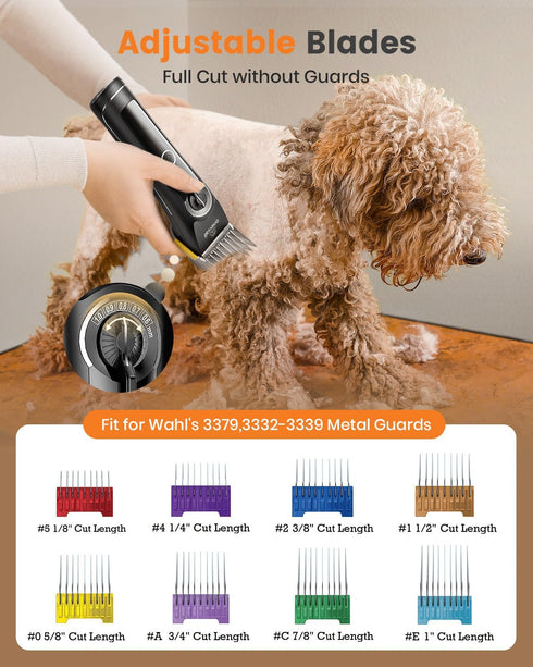 oneisall Dog Clippers for Grooming Doodles Poodles Thick Curly Hair,Low Noise Heavy Duty Dog Grooming Kit