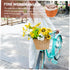 Zerodeko Wicker Woven Bike Basket Sturdy Front Handlebar Pannier with Belt for Pets Cats Dogs Weather-Resistant Willow