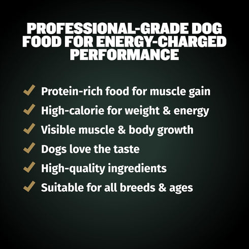Bully Max Pro 2X High Calorie & High Protein Dry Dog Food, 4 lbs for Puppy and Adult Dogs - Muscle Building & Healthy