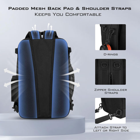 KastKing BlowBak Tactical Fishing Sling Tackle Storage Bag, Lightweight Sling Fishing Backpack