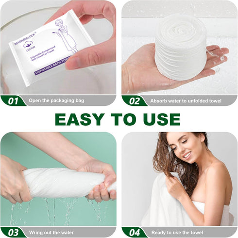 ReverseClock Set Swimming Disposable Towel Compressed Towels Large Bath Towel Face Towel Cotton Thick Portable Reusable