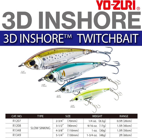 Yo-Zuri R1349-HGBL 3D Inshore Twitchbait - 130Mm 5-1/4", Gold Black