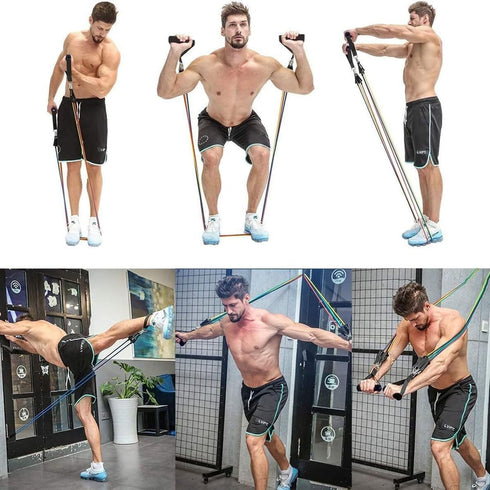 Heavy Duty Workout Handle for Resistance Bands - Exercise Grip Puller Handle with 2 Carabiners for Fitness Equipment
