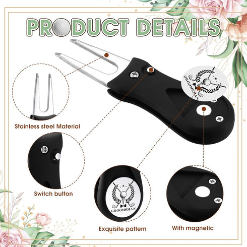Seenelling 6 Sets Groomsmen Golf Proposal Gifts Box, Include Groomsman Divot Tool with Groomsman Golf Ball Marker