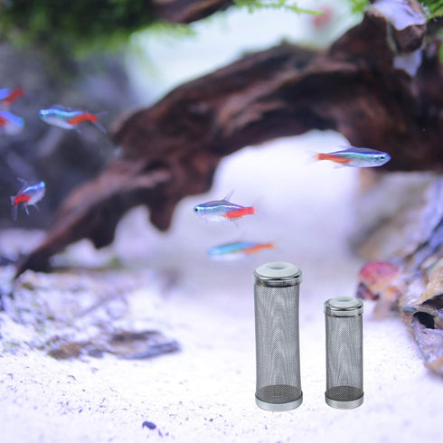 AUEAR 2 Pack Stainless Steel Mesh Inflow Aquarium Filter Guard, Intake Cover for Shrimp and Fish