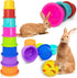 Iffitya 8 Pcs Colorful Stacking Cups and a Ball for Rabbits, Colorful Bunny