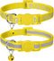 Taglory Reflective Cat Collar Breakaway with Bells, 2 Pack, Adjustable 7.5-12.5 Inch, Yellow
