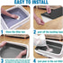 Cat Nail File Scratching Strips - 6 Pcs Litter Box Scratcher Liner, 3 Pairs Peel Stick Strips in Different Sizes (Black)