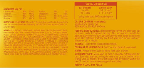 Meow Mix Original Choice Dry Cat Food, 18 Ounce (Pack of 6), Complete & Balanced Nutrition