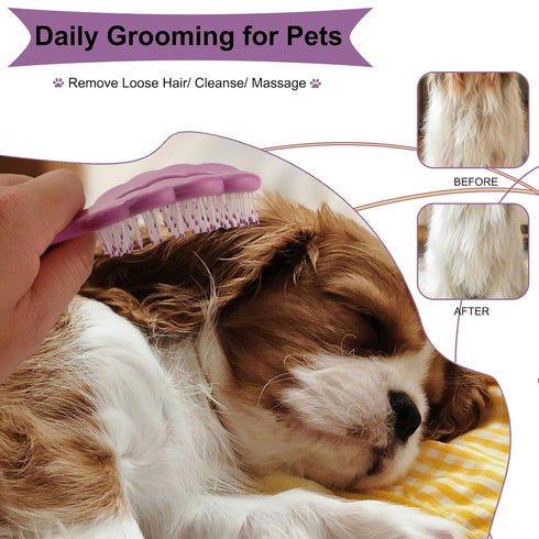 Cloud-Shaped Soft Bristle Puppy Brush for Small Dogs - Yorkie, Shih Tzu, Maltese, and Toy Poodles Grooming Tool