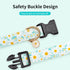 Adjustable Dog Collars with Buckle, Soft Fancy Flower Design for Cute Girl Boy Dogs, Small Medium Large (Cyan-Daisy)