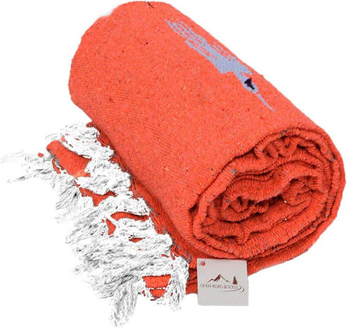 Thunderbird Heavyweight Yoga Blanket or Throw - Tangerine Orange, Made for Yoga! Vibrant Color!