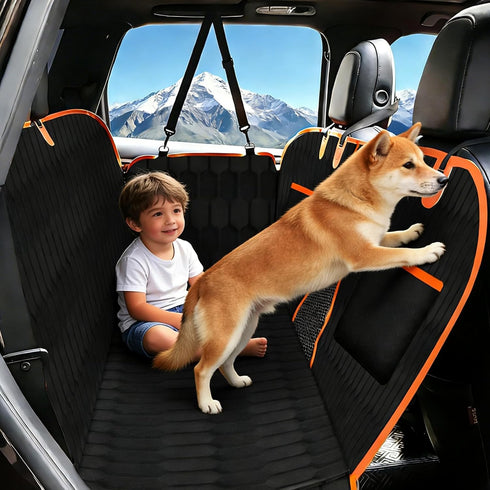 Hammock, Falafa Dog Car Seat Cover for Back Seat, Waterproof Non-Slip Car Seat Cover for Dogs Pets, Car Back Seat