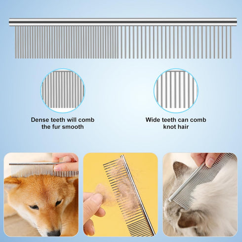 Set, 8-in-1 Professional Dog Grooming Scissors Stainless Steel Pet Grooming Kit with Hair Comb, Nail Clipper & Brush