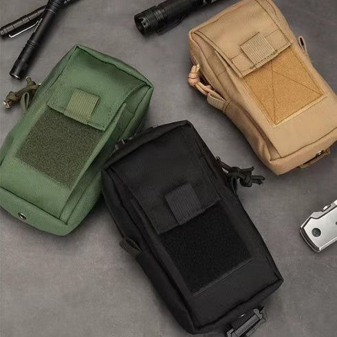 PreciousU Tactical Molle Accessory Pouch - Backpack Shoulder Strap Bag with Double-Zipper Pocket for Outdoor Gear