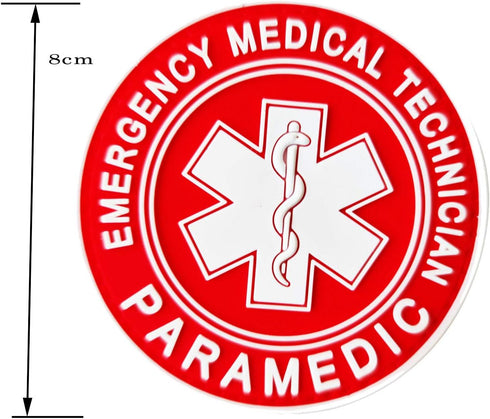 Red PVC EMT Patch, Paramedic Emergency Medical Technician Tactical Applique Attachment for Hat, Bags, Jackets