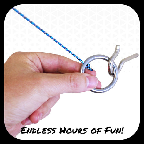 Hook and Ring Swing DIY Kit, Stainless Steel Hardware and Nylon String Ring Toss Game for Indoor Outdoor Fun