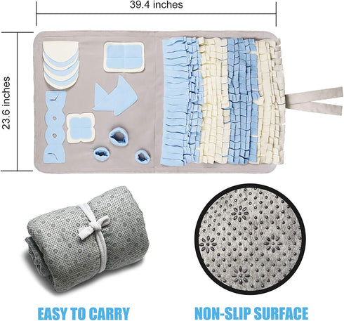 STELLAIRE CHERN (23.6" 39.4") Snuffle Mat for Small Large Dogs Nosework Feeding Mat x Easy to Fill and Machine Washable