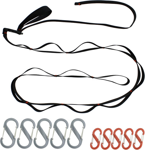 RC Tent Organizer Line Kit - 5ft Camping Clothesline with Tent Gear Line and Camp Hanging Hooks