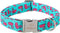 Cotton Dog Collar for Medium Dogs, Adjustable Cute Boy Girl Collar with Metal Buckle, Summer Flamingo
