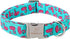 Cotton Dog Collar for Medium Dogs, Adjustable Cute Boy Girl Collar with Metal Buckle, Summer Flamingo