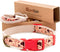 Pettsie Matching Dog Collar and Owner Bracelet - Adjustable for Small & Medium Dogs, Red Hemp