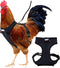 Chicken Harness Hen Size with 6ft Matching Leash - Adjustable, Comfortable, Breathable, Black for Chickens up to 6.6
