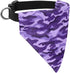 Purple Camo Dog Bandana, Adjustable Dog Collar with Quick Release Buckle, Classic Triangle Scarf (Multiple Sizes
