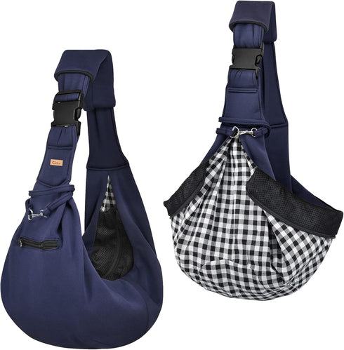 CUBY Dog and Cat Sling Carrier - Hands Free Adjustable Small Pet Sling - Soft Pouch and Tote Design - Suitable