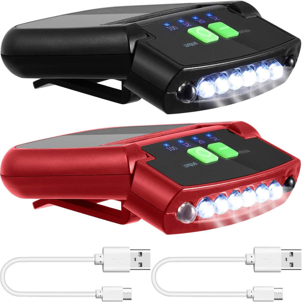 Mudder USB Rechargeable LED Clip on Cap Flashlight - Waterproof Ultra Bright Hat Headlamp for Fishing Camping Hand Work