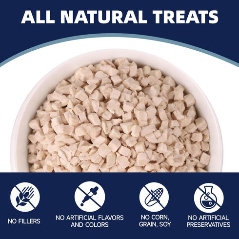 6 oz Freeze Dried Chicken Breast Treats for Dogs & Cats, Single Ingredient, High Protein Training Treat, Grain Free